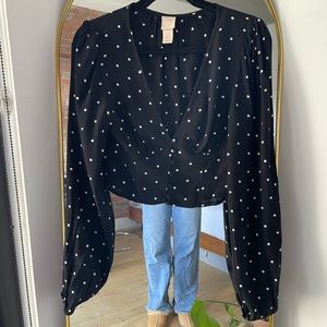 H&M Polkadot Cropped Blouse US4